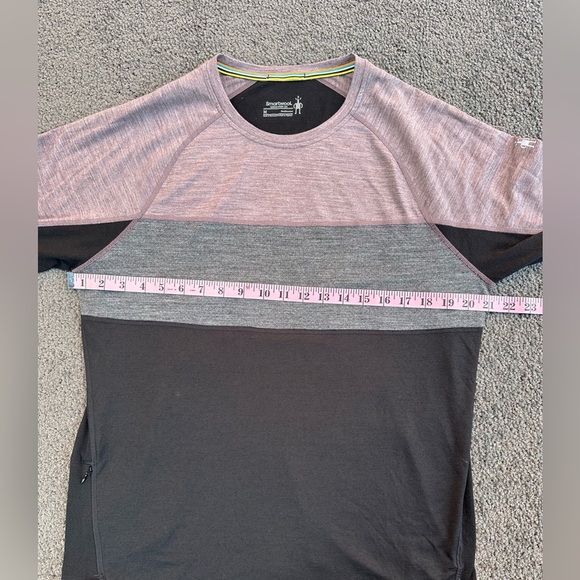 Men’s Smartwool Merino Sport 150 Crewneck Shirt | Size M | 3/4 Sleeve Black Grey - Picture 7 of 10